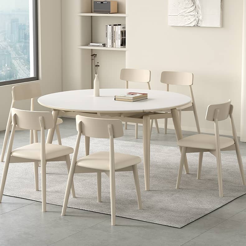 Extendable Round Dining Table for 6-8 Persons - Durable Design with Sintered Stone Top hagst-559