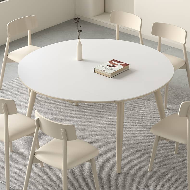 Extendable Round Dining Table for 6-8 Persons - Durable Design with Sintered Stone Top hagst-559