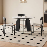 Round Oak Wood Dining Table in White with Sintered Stone Top - Durable Design for 6 person hagst-568