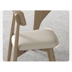 Sleek Faux Leather Dining Chair in Oak Wood with Plush Foam Cushion hagst-814