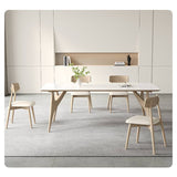 Sleek Faux Leather Dining Chair in Oak Wood with Plush Foam Cushion hagst-814
