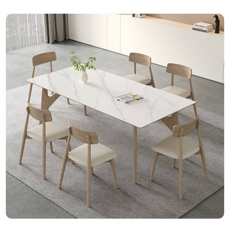 Sleek Faux Leather Dining Chair in Oak Wood with Plush Foam Cushion hagst-814