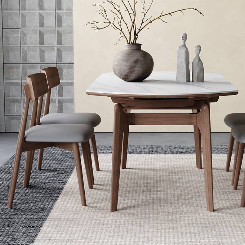 Stylish Oak Wood Dining Chair in Grey & Brown with Foam and Faux Leather Upholstery hagst-815