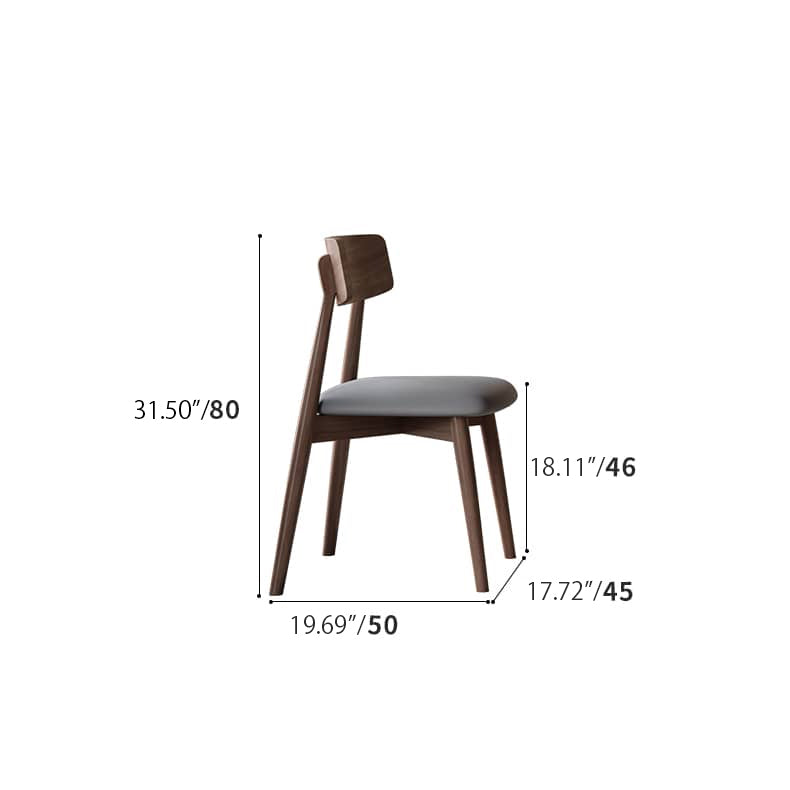 Stylish Oak Wood Dining Chair in Grey & Brown with Foam and Faux Leather Upholstery hagst-815