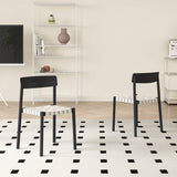 Minimalistic Solid Wood Dining Chair with Linen Weaving Seat for Dining Room hagst-818