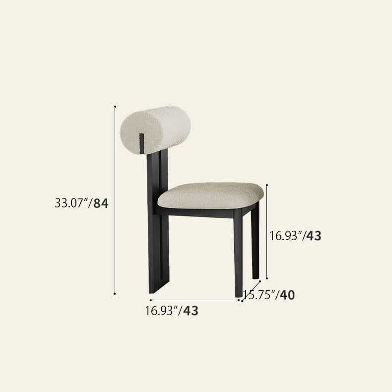 Modern Black & White Ash Wood Dining Chair with Foam & Polyester Upholstery hagst-819