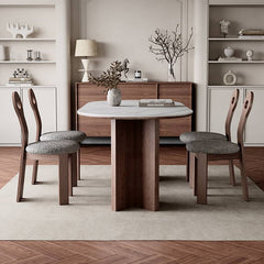 Stylish Oak Wood Dining Chair in Gray & Brown with Foam and Durable Polyester Upholstery hagst-820