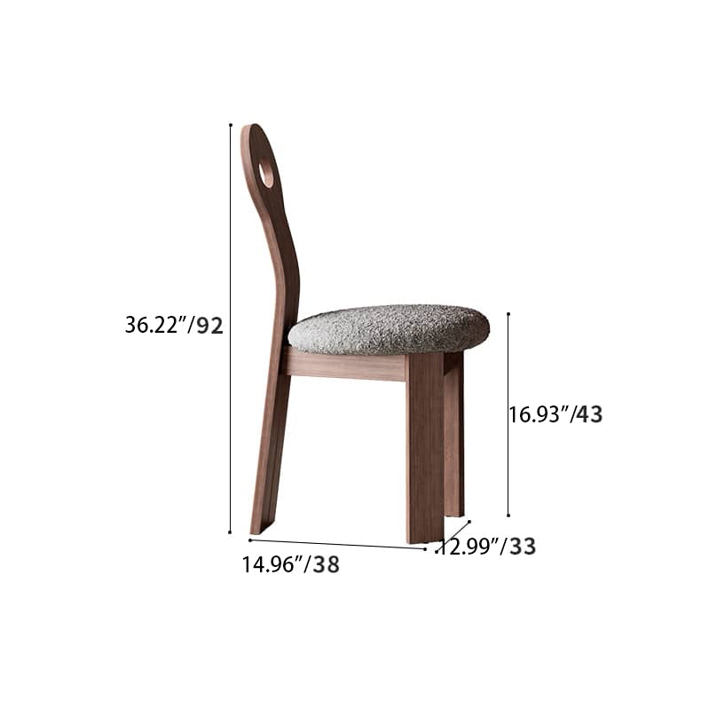 Stylish Oak Wood Dining Chair in Gray & Brown with Foam and Durable Polyester Upholstery hagst-820