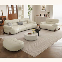 Versatile Sofa in Light Brown, Black, Green with Pine & Oak Wood, Down, Latex, and Faux Leather Elements hatx-1019