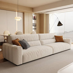 Chic Pine Wood Sofa with Ottoman Cotton Sectional Sofa with Soft Down Filling for LIvingroom hatx-1021