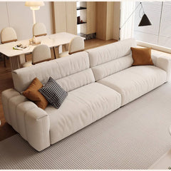 Chic Pine Wood Sofa with Ottoman Cotton Sectional Sofa with Soft Down Filling for LIvingroom hatx-1021