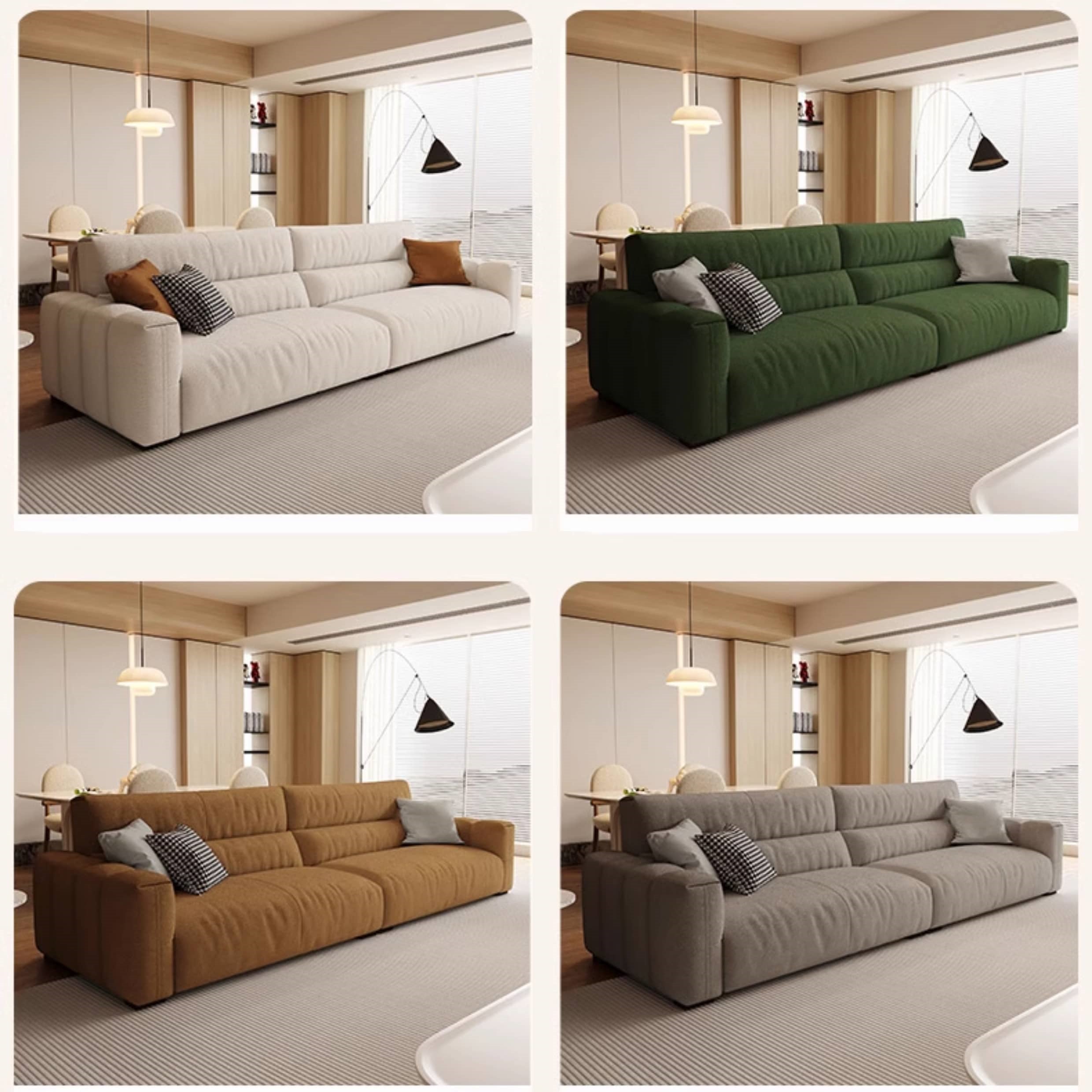 Chic Pine Wood Sofa with Ottoman Cotton Sectional Sofa with Soft Down Filling for LIvingroom hatx-1021