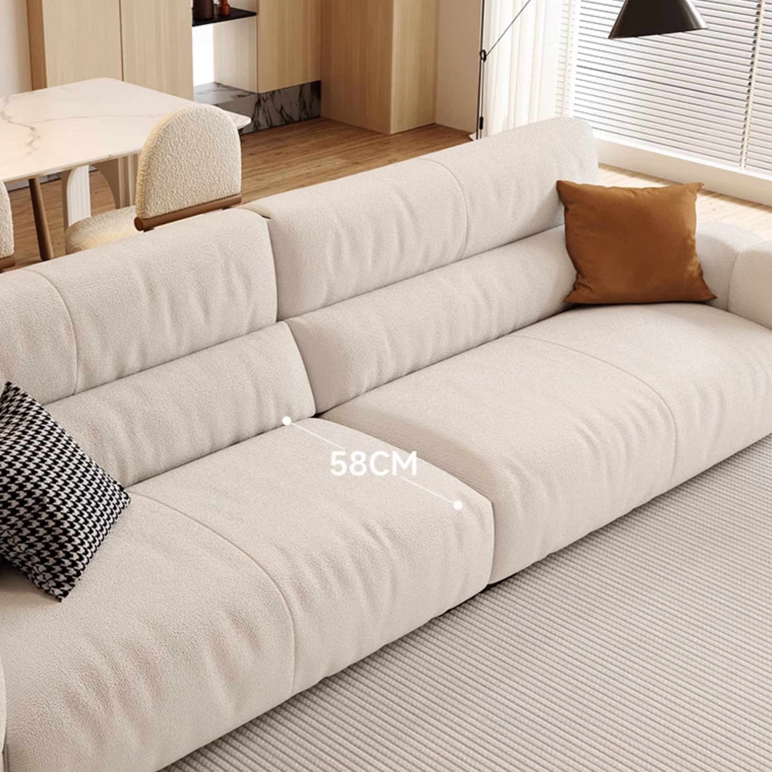 Chic Pine Wood Sofa with Ottoman Cotton Sectional Sofa with Soft Down Filling for LIvingroom hatx-1021