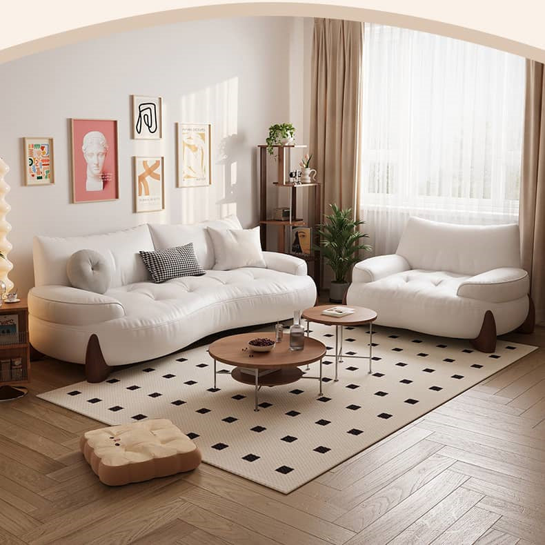 Versatile Sofa: Beige, Dark Yellow, Gray, Green - Light Pine & Oak Wood Options hatx-1023