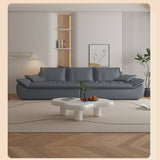 Luxurious Gray Pine Wood Sofa with Latex Down Cushions and Leathaire Finish hatx-1024