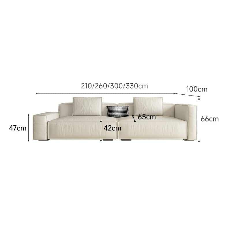 Stylish White Sofa with Light Brown, Green, Yellow, and Black Accents - Pine Wood Frame and Faux Leather Upholstery hatx-1026