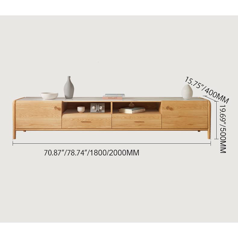 2-Pieces Square Sintered Stone Coffee Table with Storage - Modern Natural Wood For All Your Rooms hbzwg-638