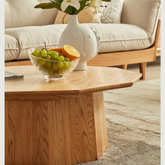 Elegant Polygonal Oak Wood Coffee Table - Modern for Your LIvingroom - hbzwg-643