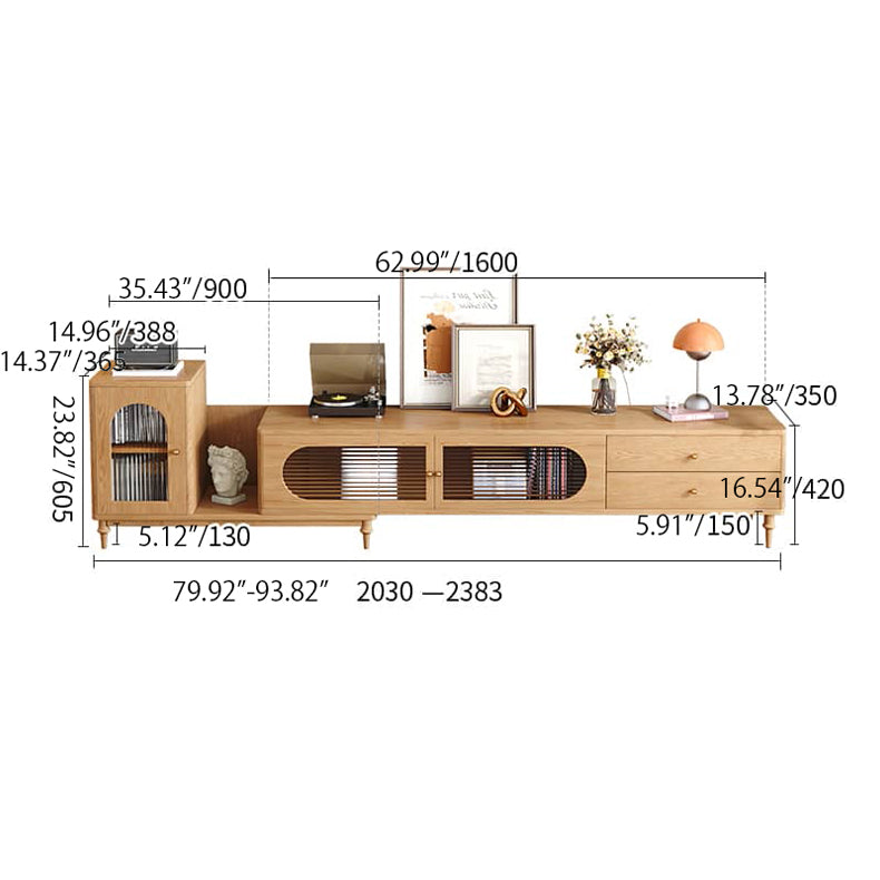 Oak Wood Coffee Table Natural Wood Color Rectangle with Storage - Modern Design for LIvingroom hbzwg-644