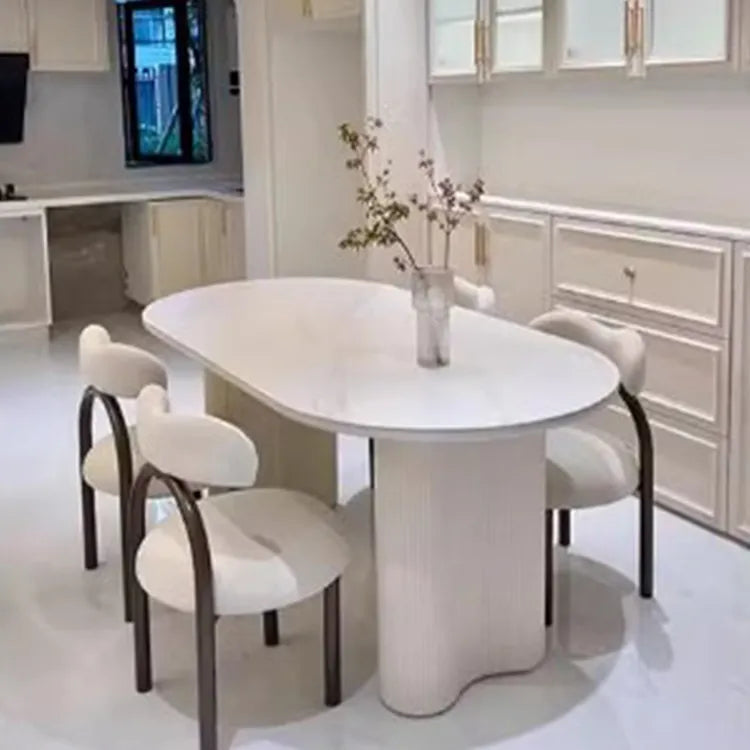 Modern Oval Sintered Stone Dining Table – Elegant Design for Chic Interiors hfcjp-4001