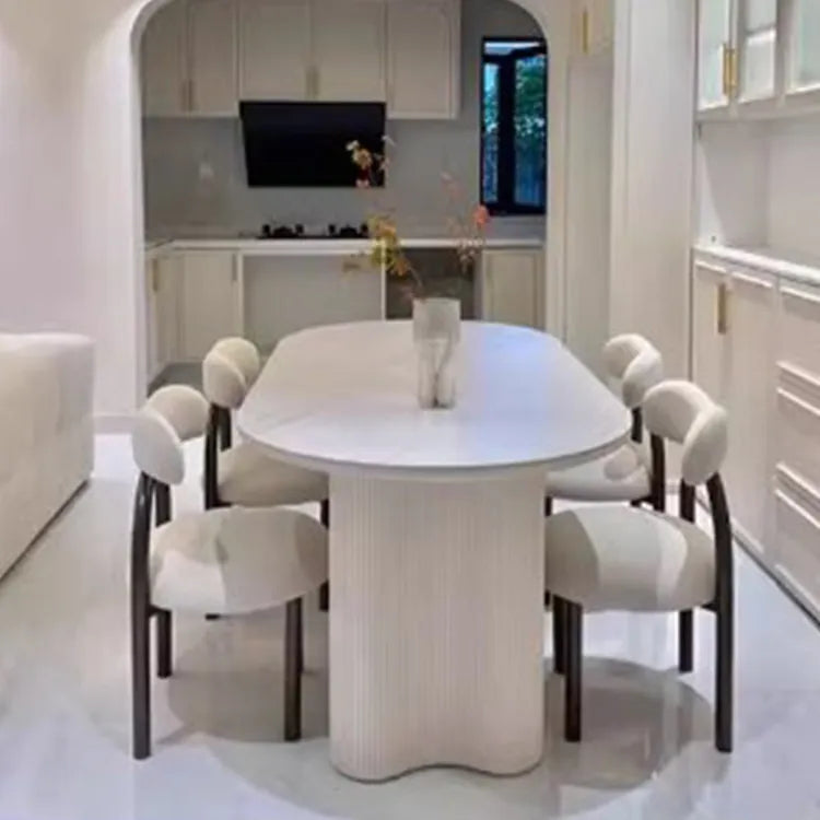 Modern Oval Sintered Stone Dining Table – Elegant Design for Chic Interiors hfcjp-4001