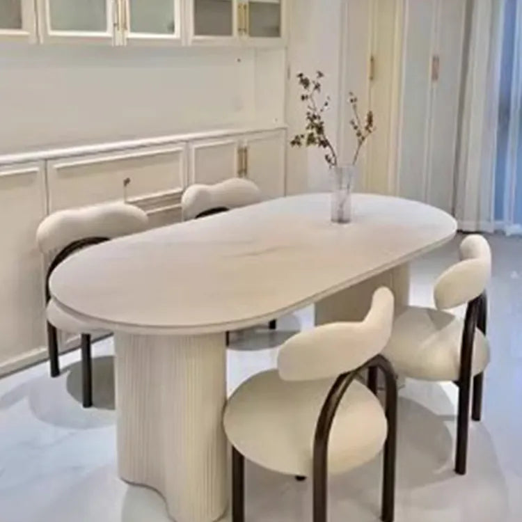 Modern Oval Sintered Stone Dining Table – Elegant Design for Chic Interiors hfcjp-4001