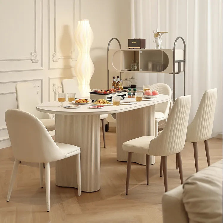 Modern Oval Sintered Stone Dining Table – Elegant Design for Chic Interiors hfcjp-4001