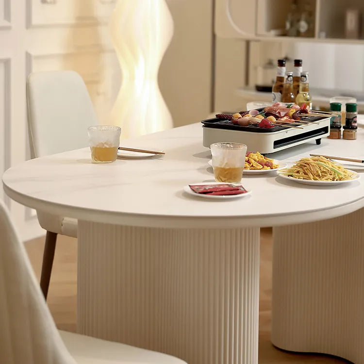 Modern Oval Sintered Stone Dining Table – Elegant Design for Chic Interiors hfcjp-4001