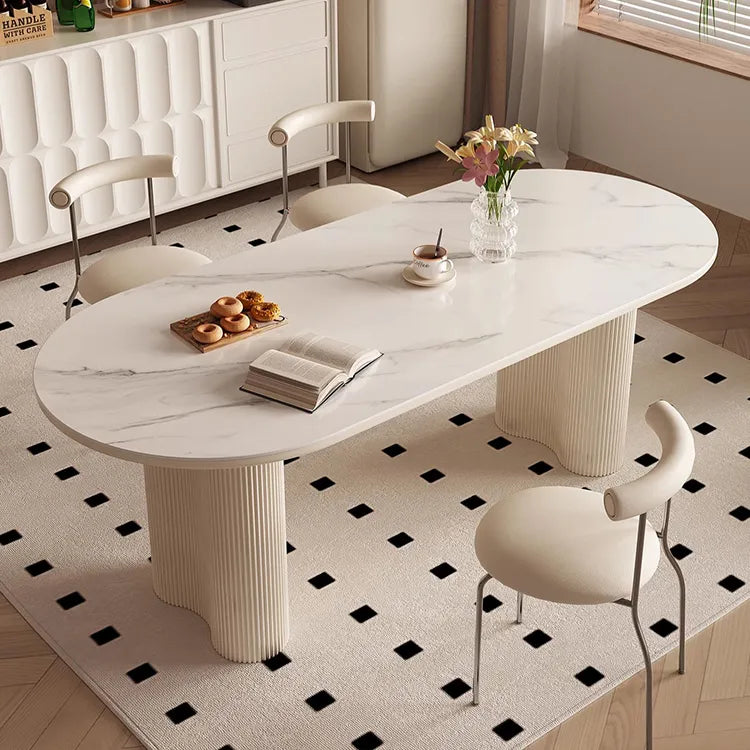Modern Oval Sintered Stone Dining Table – Elegant Design for Chic Interiors hfcjp-4001