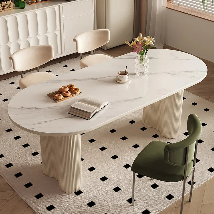 Modern Oval Sintered Stone Dining Table – Elegant Design for Chic Interiors hfcjp-4001