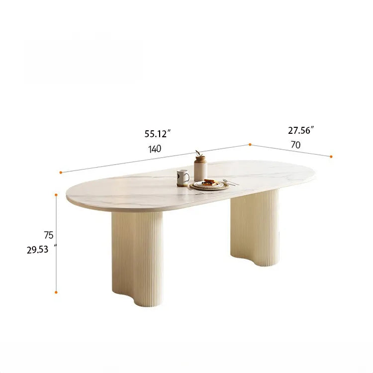 Modern Oval Sintered Stone Dining Table – Elegant Design for Chic Interiors hfcjp-4001