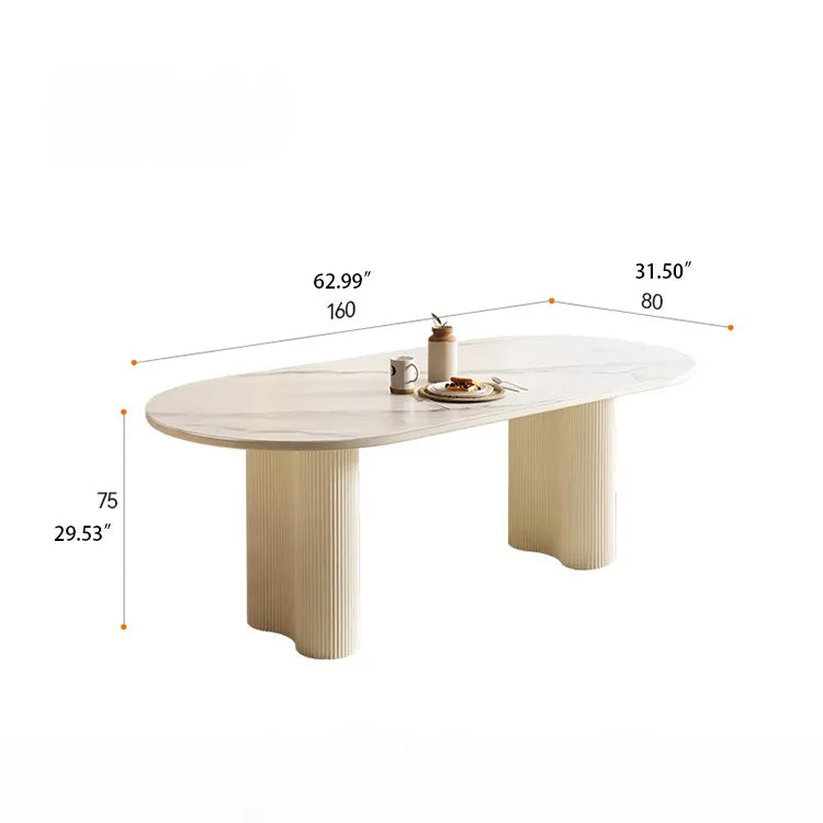Modern Oval Sintered Stone Dining Table – Elegant Design for Chic Interiors hfcjp-4001