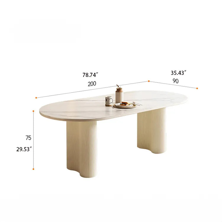 Modern Oval Sintered Stone Dining Table – Elegant Design for Chic Interiors hfcjp-4001