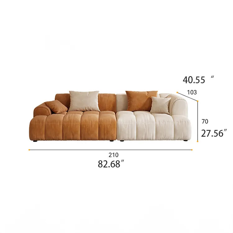 Stylish Two-Tone Brushed Fabric Sofa - Perfect for Modern Living Rooms hfcjp-4009