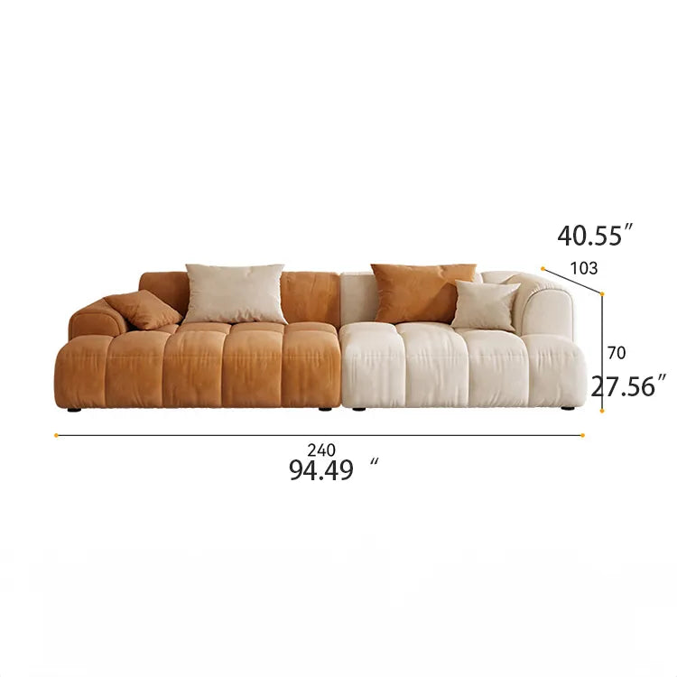 Stylish Two-Tone Brushed Fabric Sofa - Perfect for Modern Living Rooms hfcjp-4009