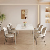 Sleek Marble & Aluminum Alloy Dining Table – Modern Elegance hfcjp-4010