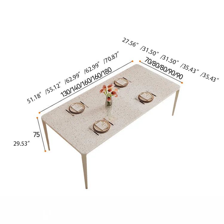 Sleek Marble & Aluminum Alloy Dining Table – Modern Elegance hfcjp-4010