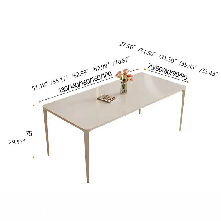 Sleek Marble & Aluminum Alloy Dining Table – Modern Elegance hfcjp-4010