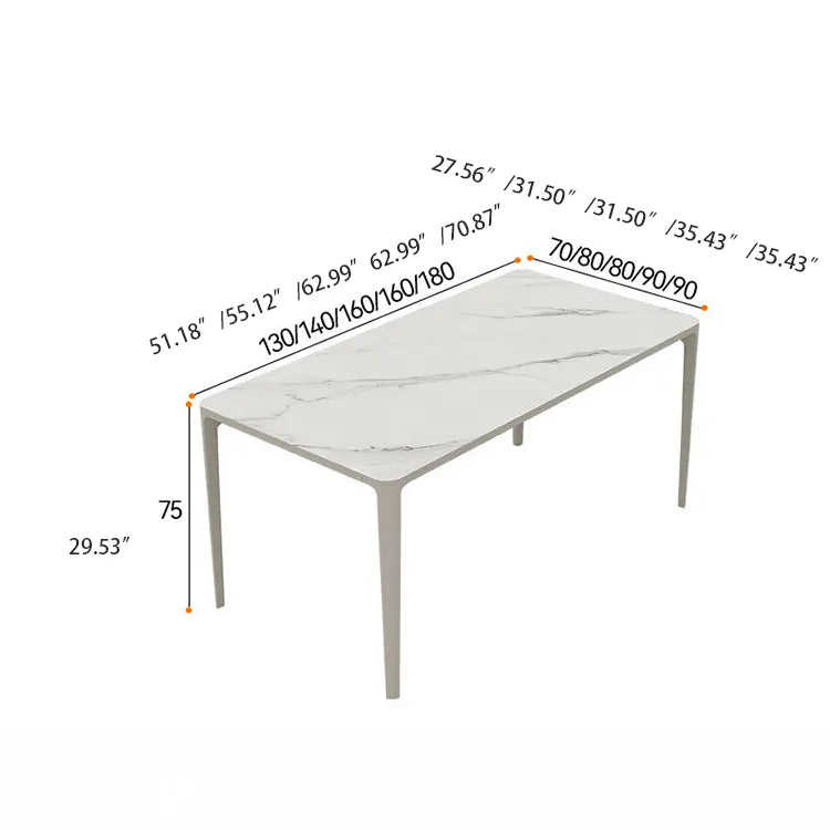 Sleek Marble & Aluminum Alloy Dining Table – Modern Elegance hfcjp-4010
