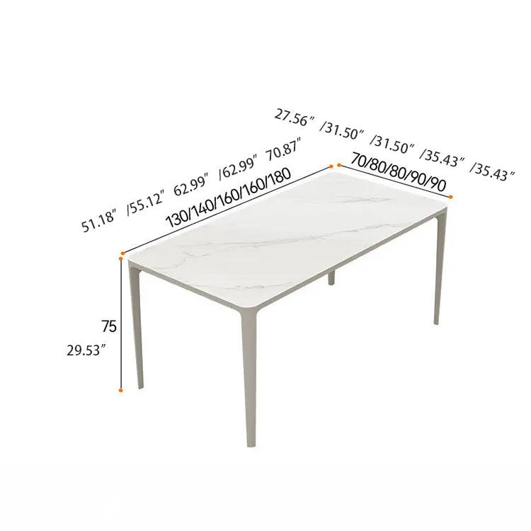 Sleek Marble & Aluminum Alloy Dining Table – Modern Elegance hfcjp-4010