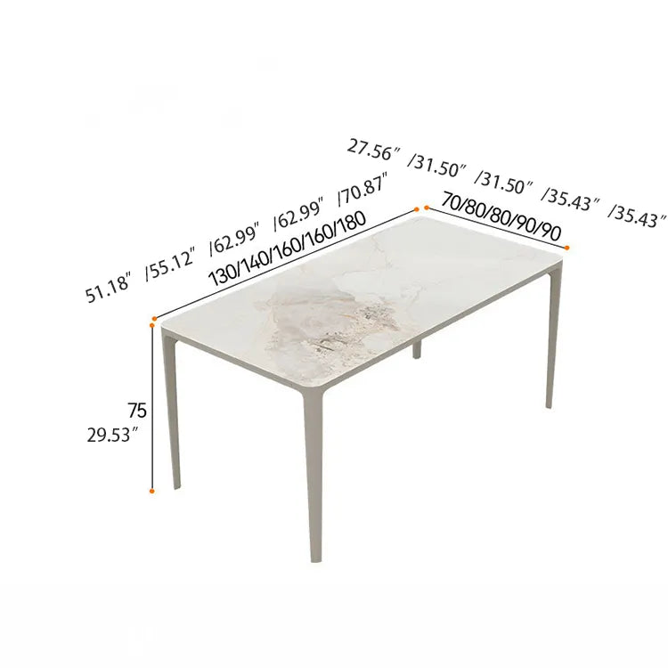 Sleek Marble & Aluminum Alloy Dining Table – Modern Elegance hfcjp-4010