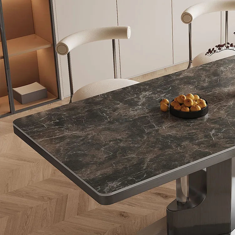 Marble & Acrylic Dining Table – A Touch of Modern Elegance hfcjp-4012