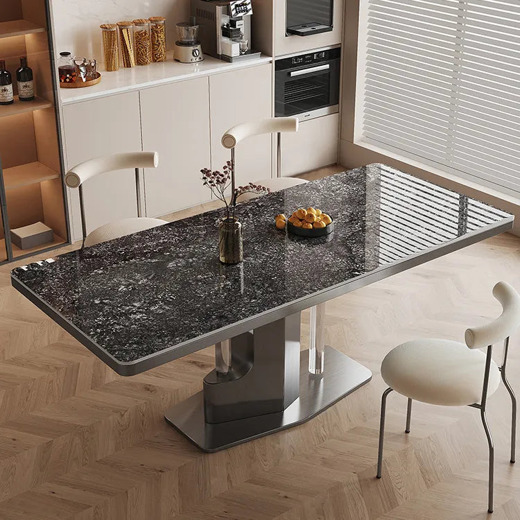 Marble & Acrylic Dining Table – A Touch of Modern Elegance hfcjp-4012