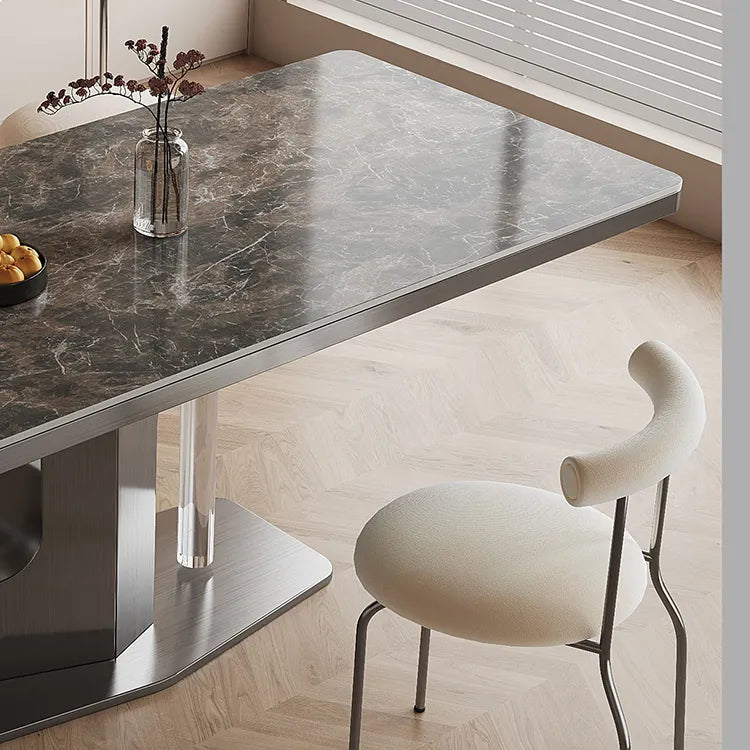 Marble & Acrylic Dining Table – A Touch of Modern Elegance hfcjp-4012