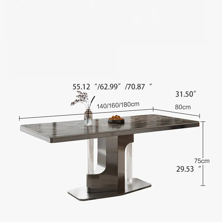 Marble & Acrylic Dining Table – A Touch of Modern Elegance hfcjp-4012
