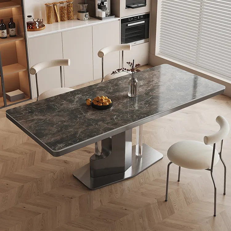 Marble & Acrylic Dining Table – A Touch of Modern Elegance hfcjp-4012