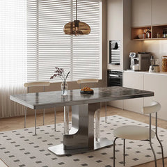 Marble & Acrylic Dining Table – A Touch of Modern Elegance hfcjp-4012