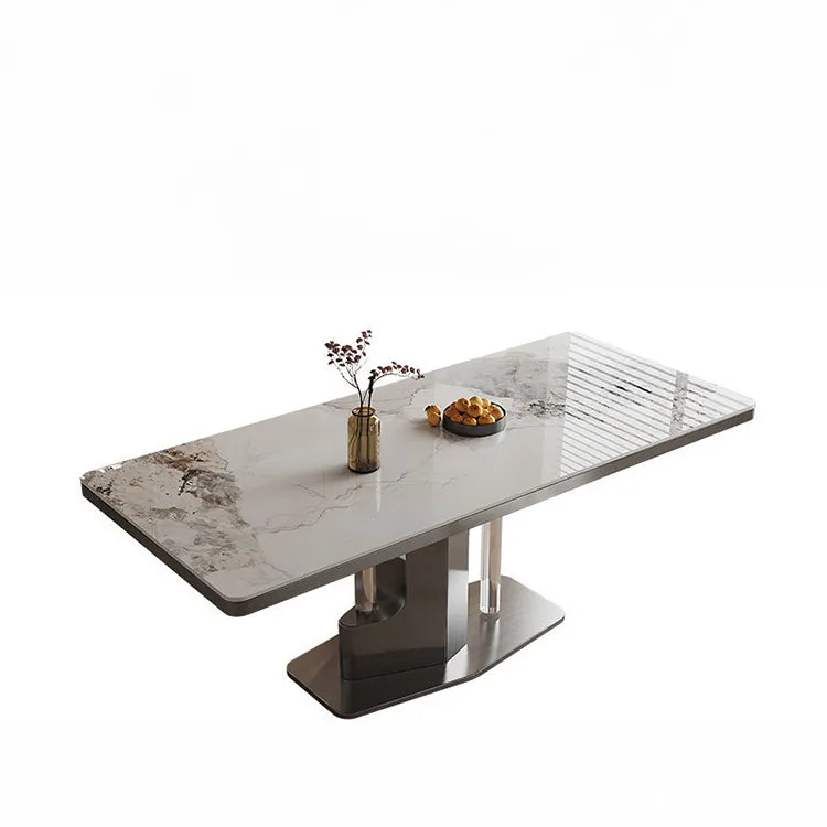 Marble & Acrylic Dining Table – A Touch of Modern Elegance hfcjp-4012