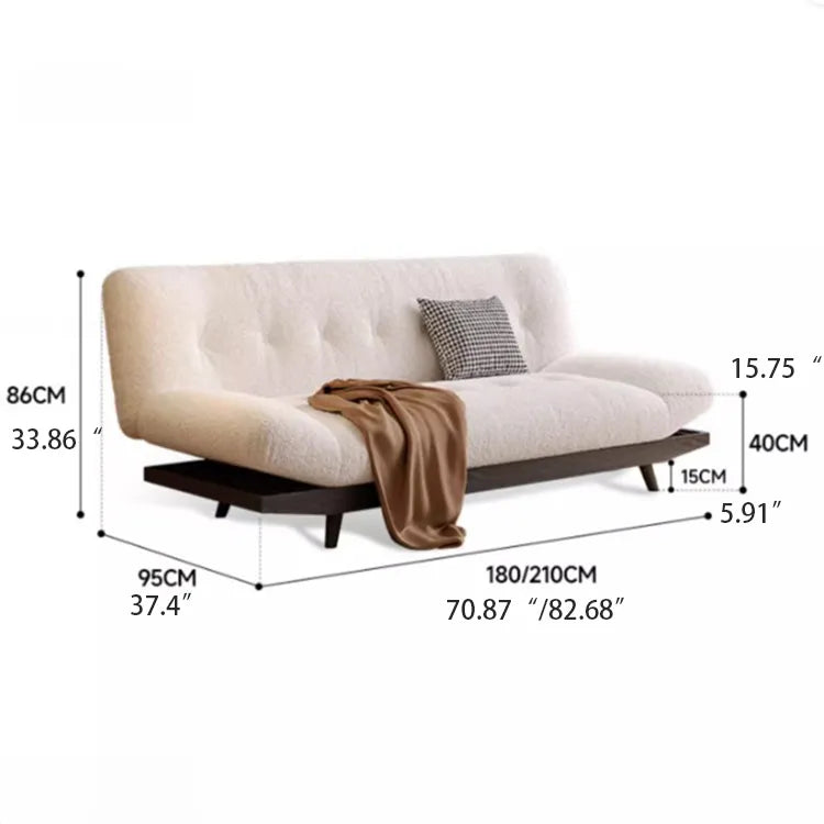 Luxurious Solid Wood Sofa Bed - Elegant Beige Comfort for Modern Living Rooms hfcjp-4015