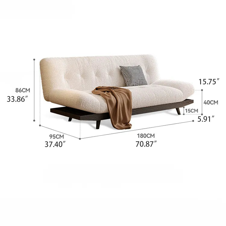 Luxurious Solid Wood Sofa Bed - Elegant Beige Comfort for Modern Living Rooms hfcjp-4015